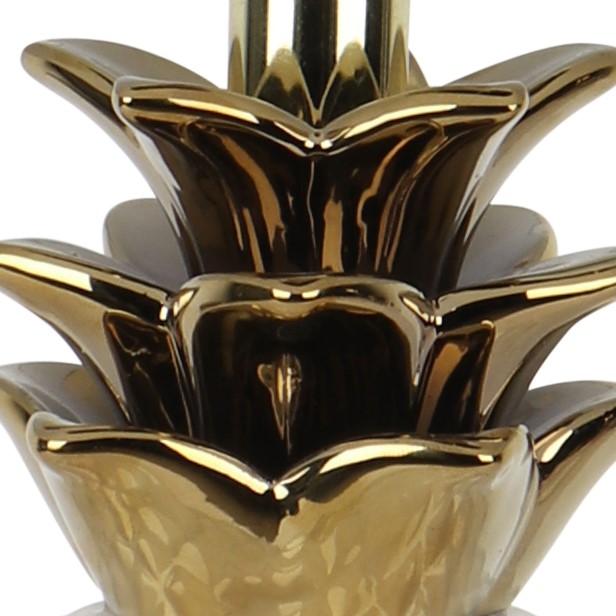 Pineapple Table Lamp in White & Gold