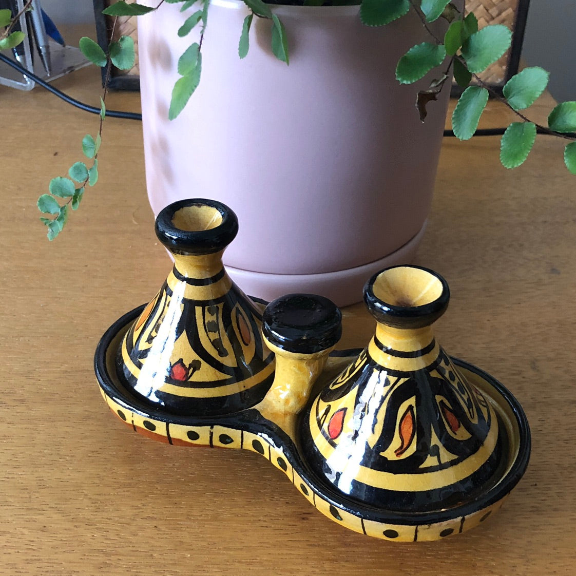 Moorish Fez Mini Dual Tagine in Yellow