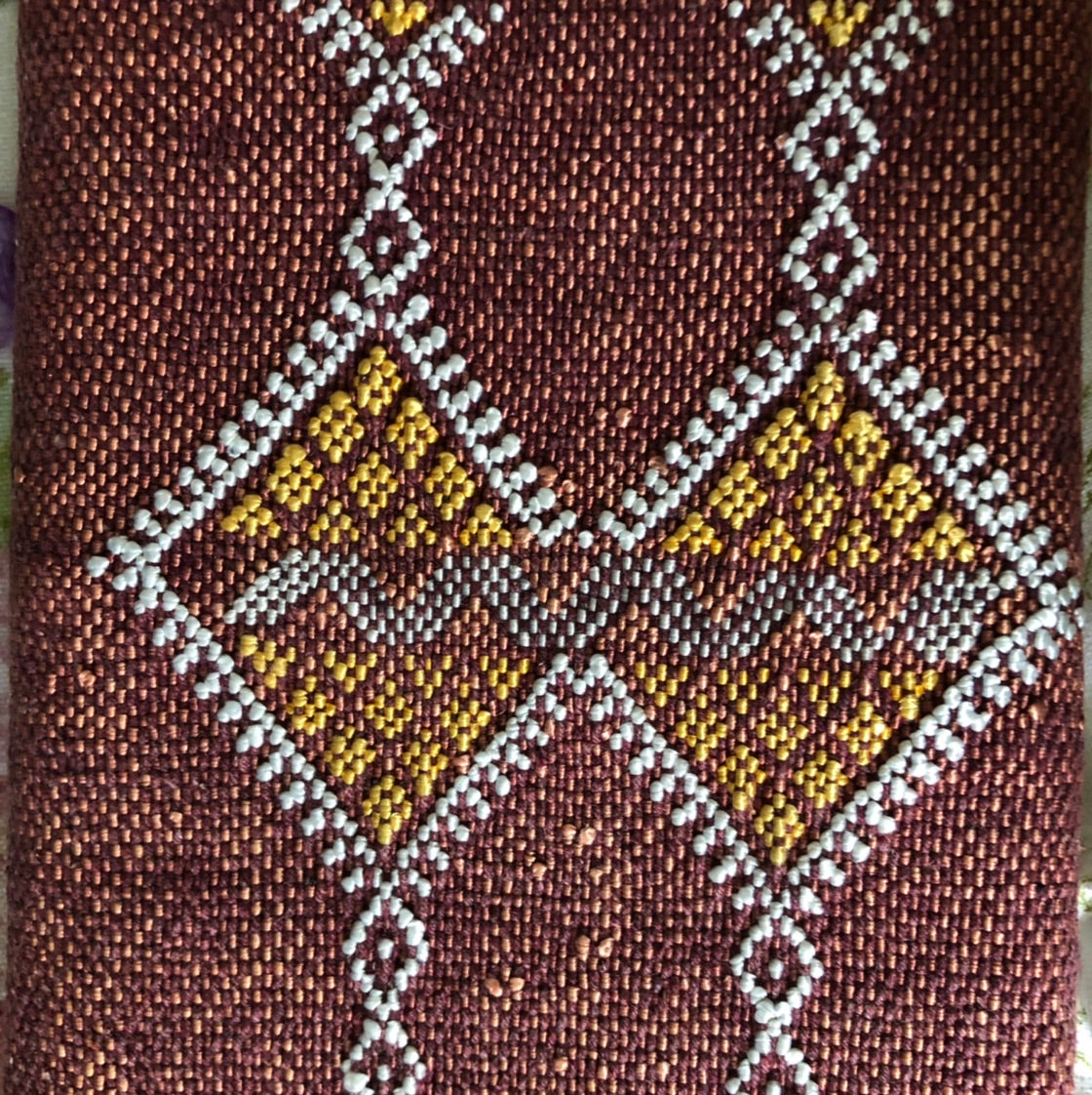 Genuine Moroccan Cactus Silk Cushion in Plum