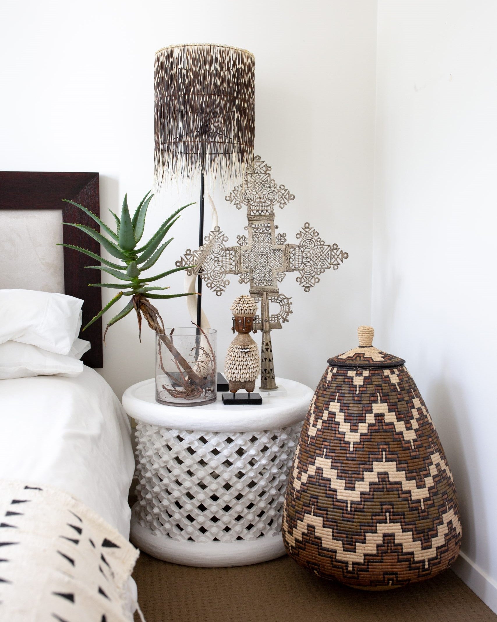 Bamileke Table in White