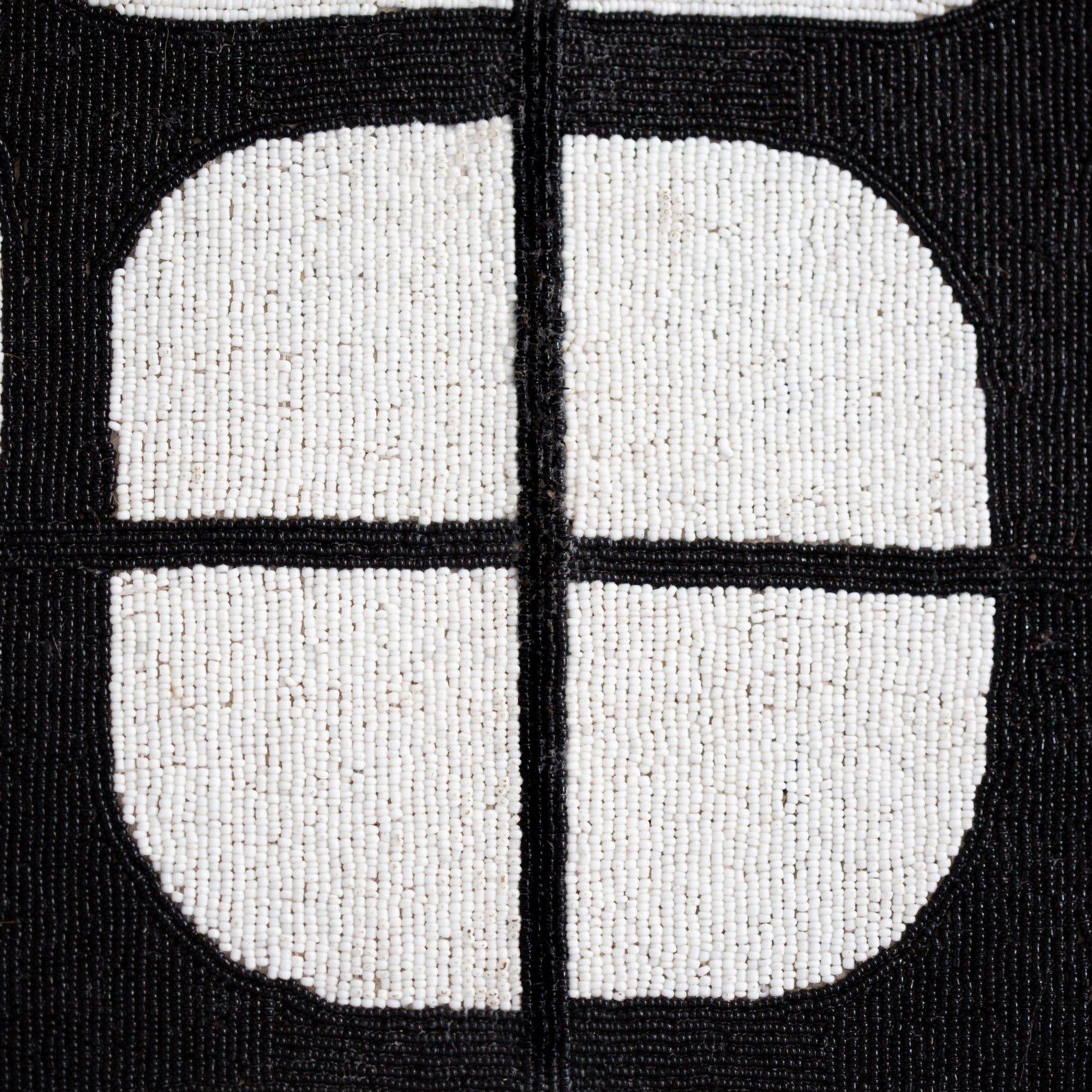 Nigerian Beaded Chair in Black & White