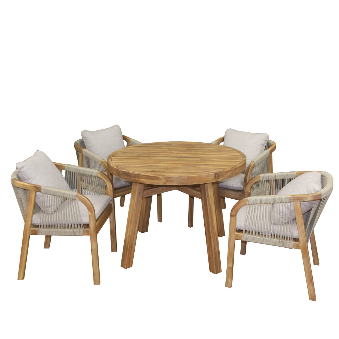 Cara Timber 5 Piece Dining Setting