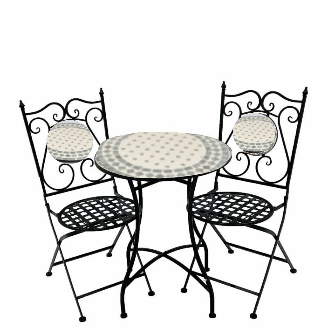 Observatory Mosaic Table & 2 Chair Setting