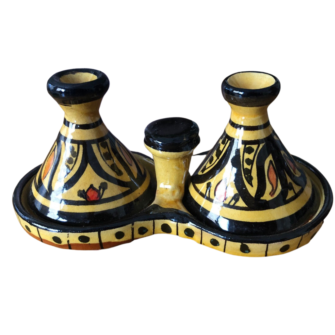Moorish Fez Mini Dual Tagine in Yellow