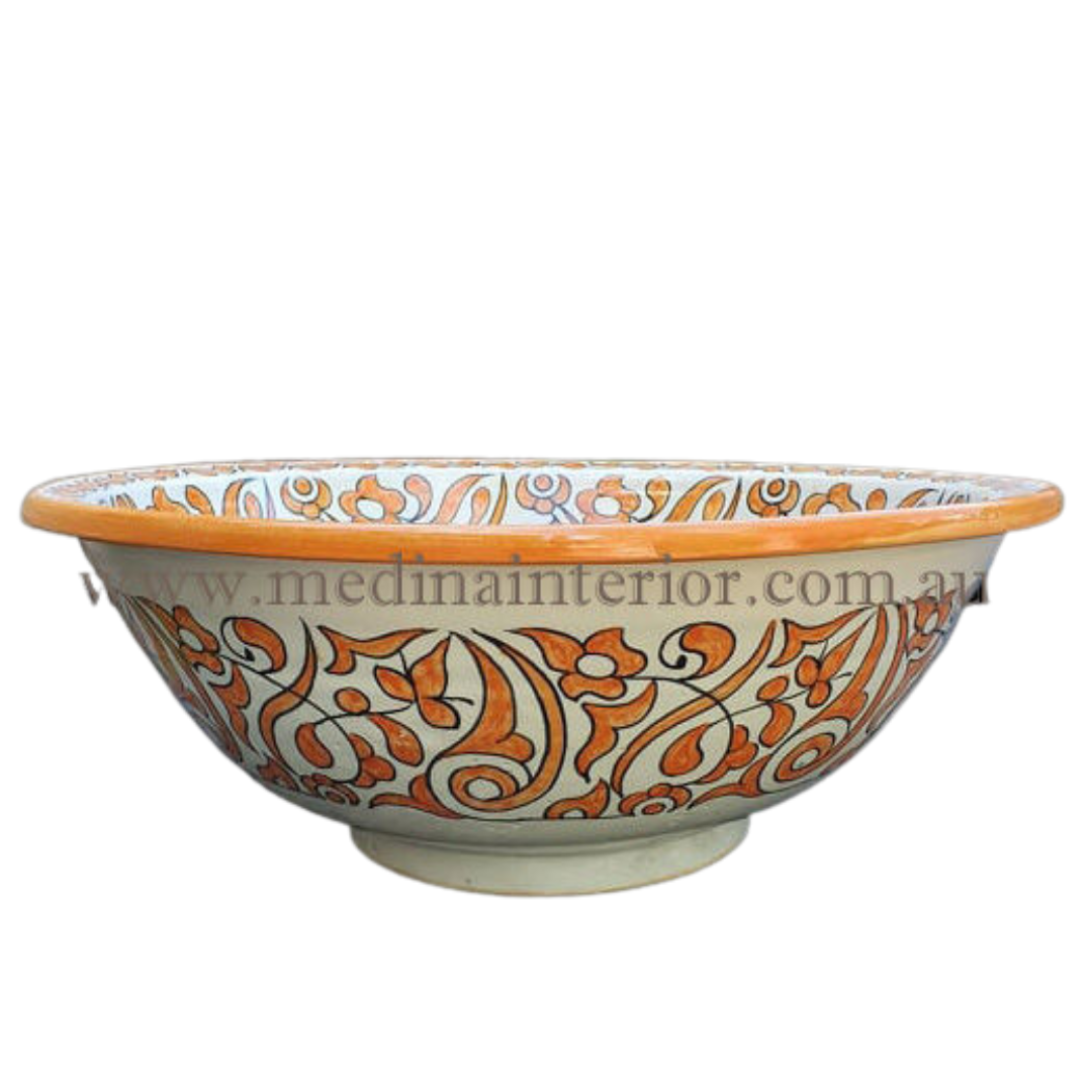 Safi Ceramic Basin in Gold Scheme