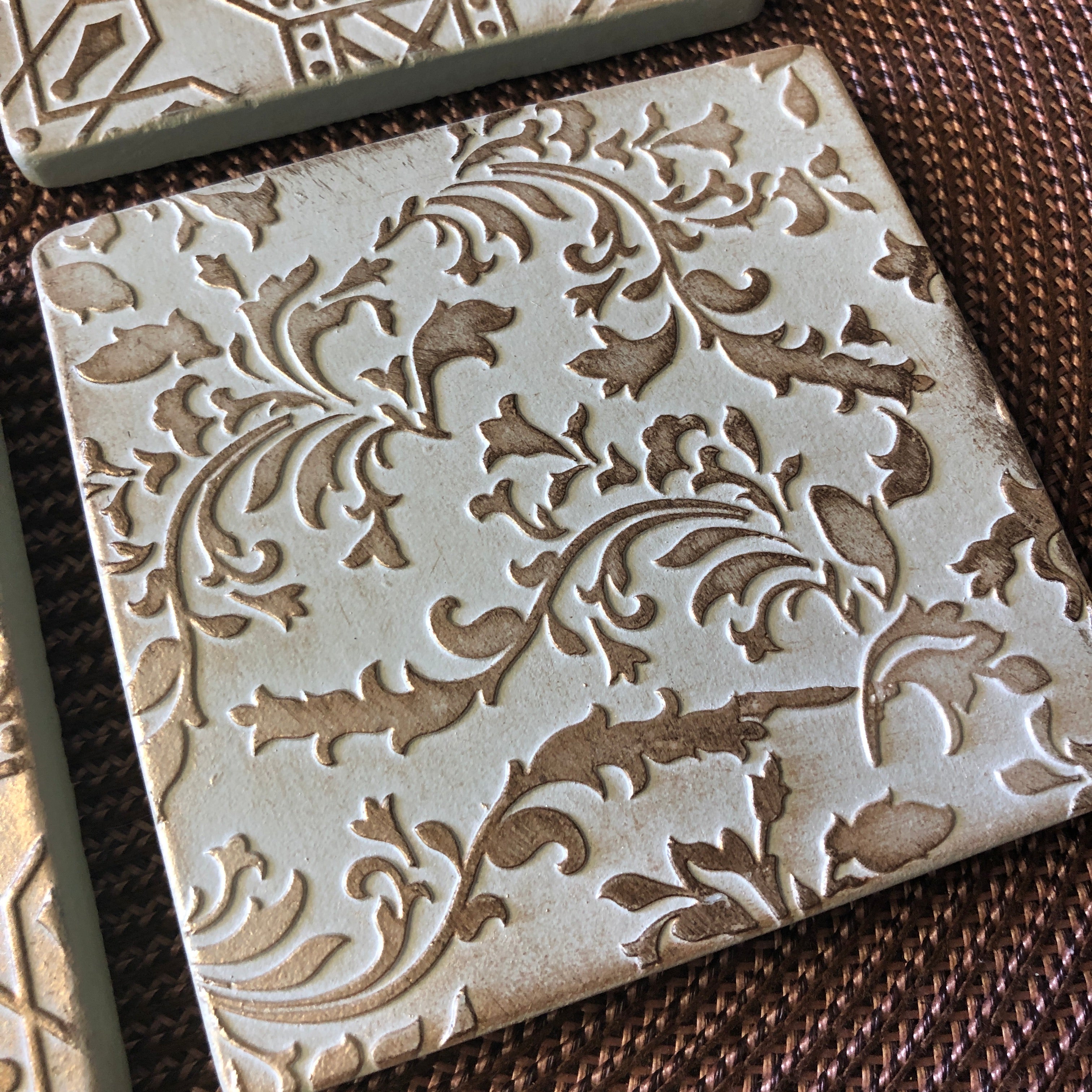 Elegance Stone-Look Coasters - Set of 4