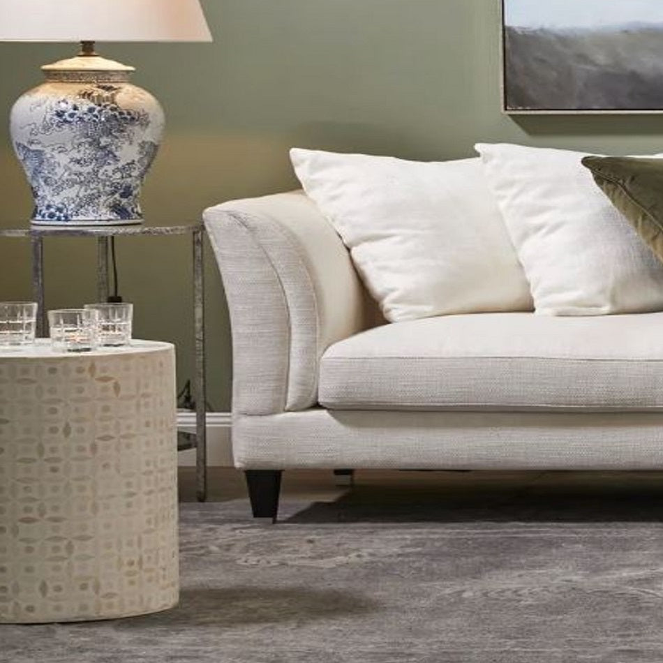 Bone Inlay Celtic Side Table in White
