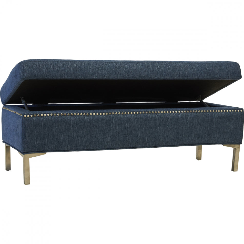 Albany Bed End in Aegean Blue