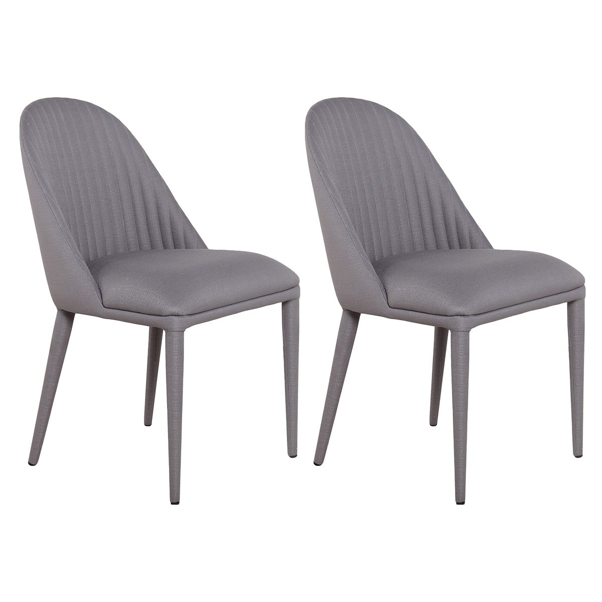 Dante Panelled Dining Chair in Charcoal - Set of Two