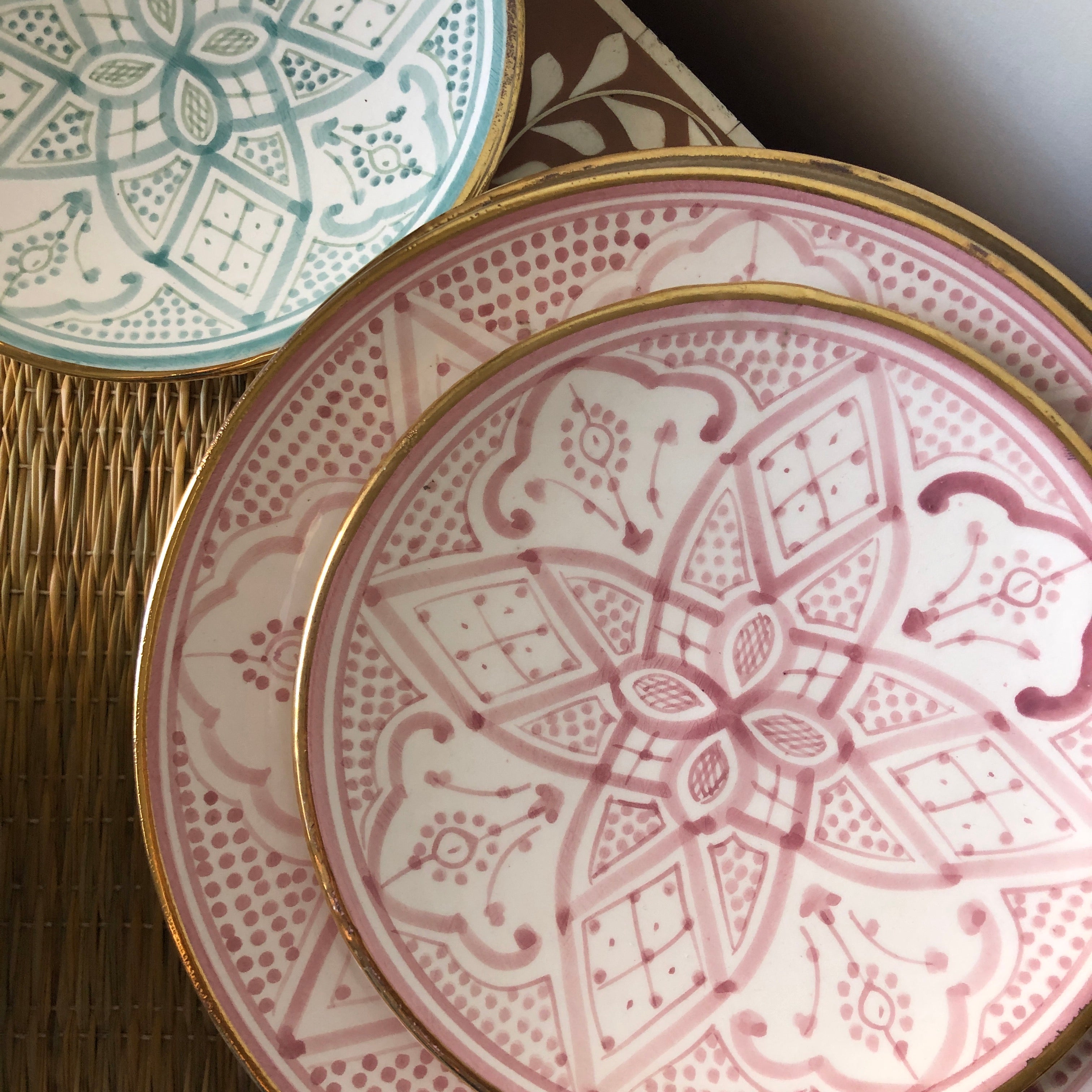 Pastel Safi Plates (Set of Two) in Rose