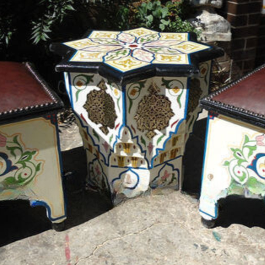 Handpainted Star Side Table