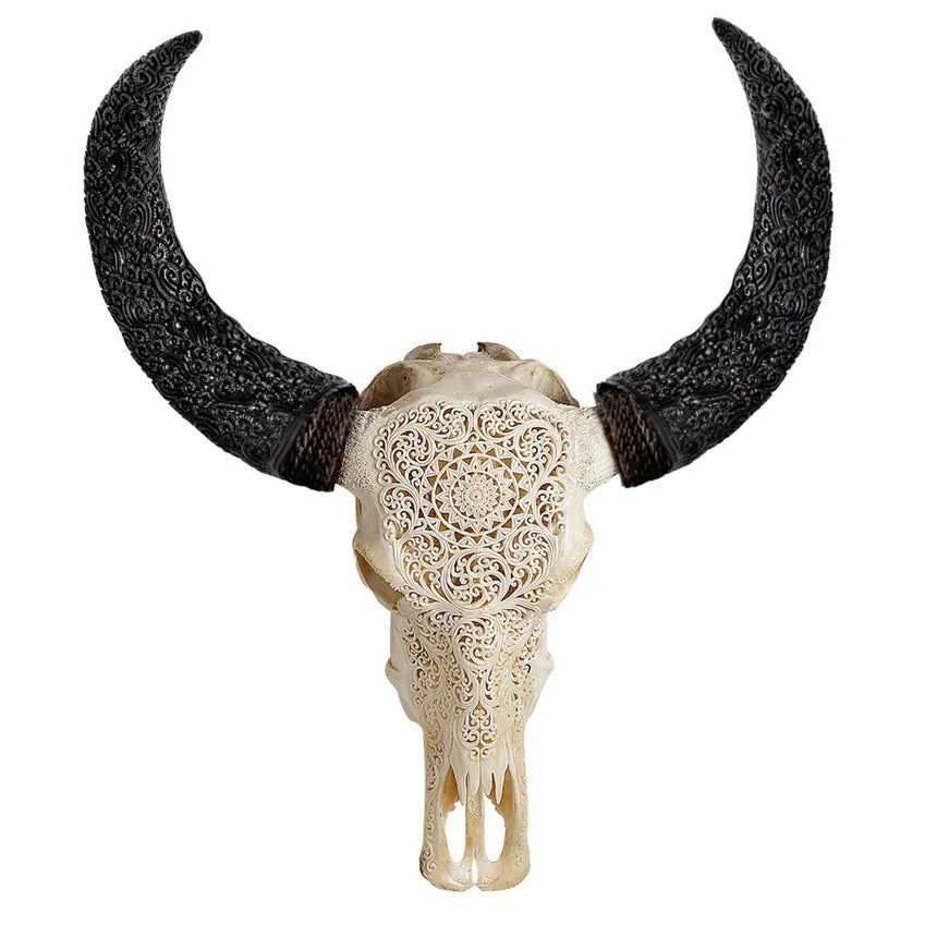 Etched Buffalo Skull