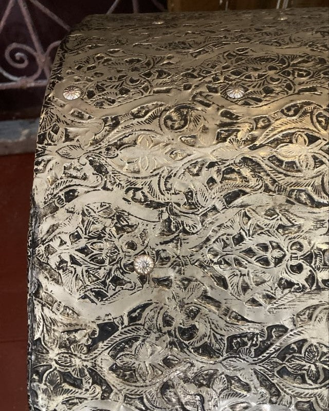 Sultan's Trunk/Occasional Table in Silver Nickel