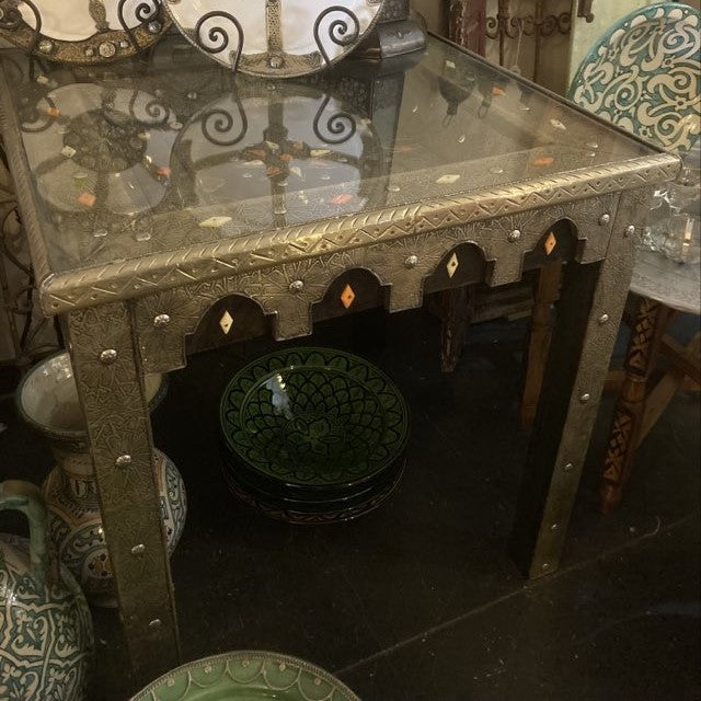 Sultan's Square Table in Silver Nickel