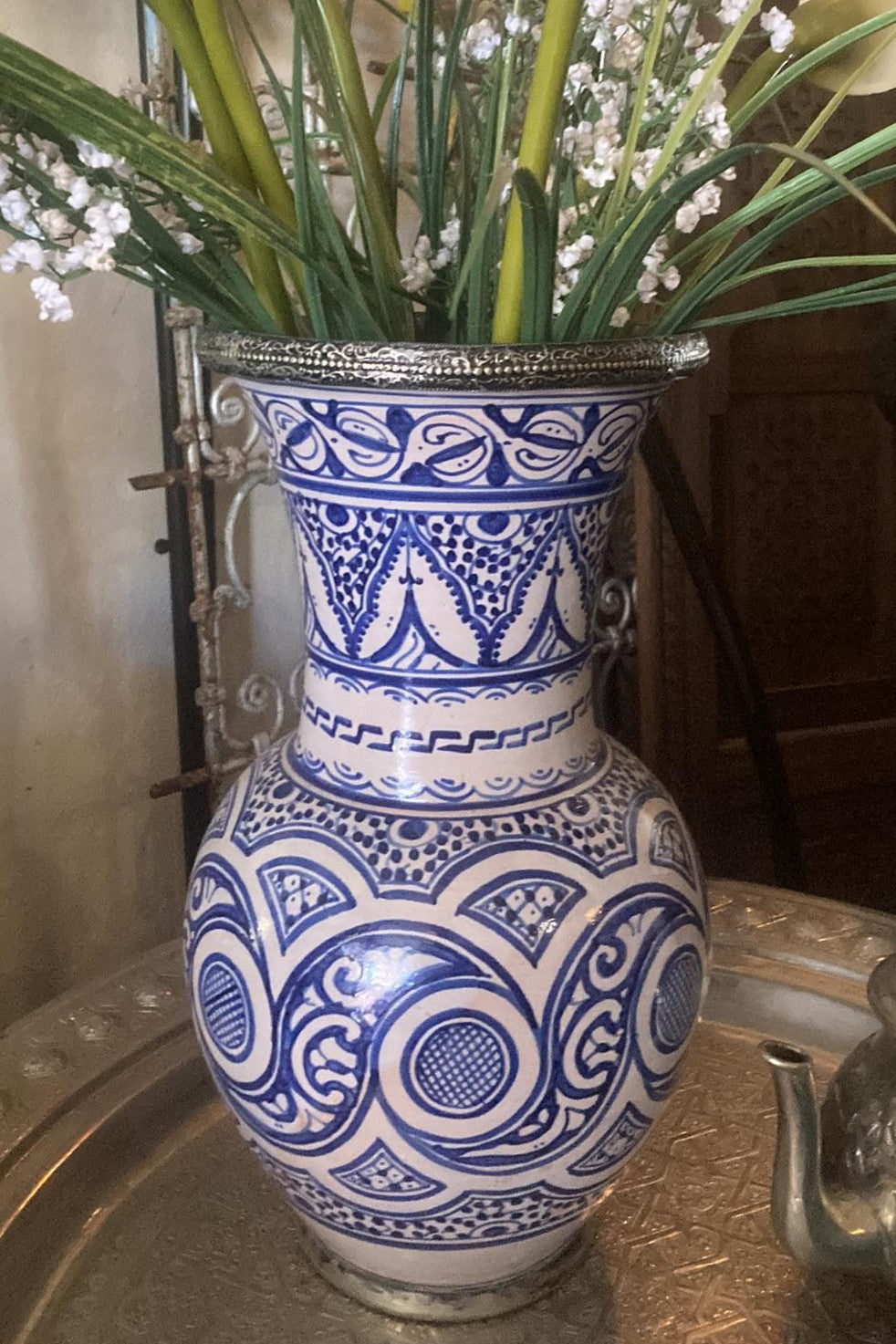 Moorish Fez Vase in Blue
