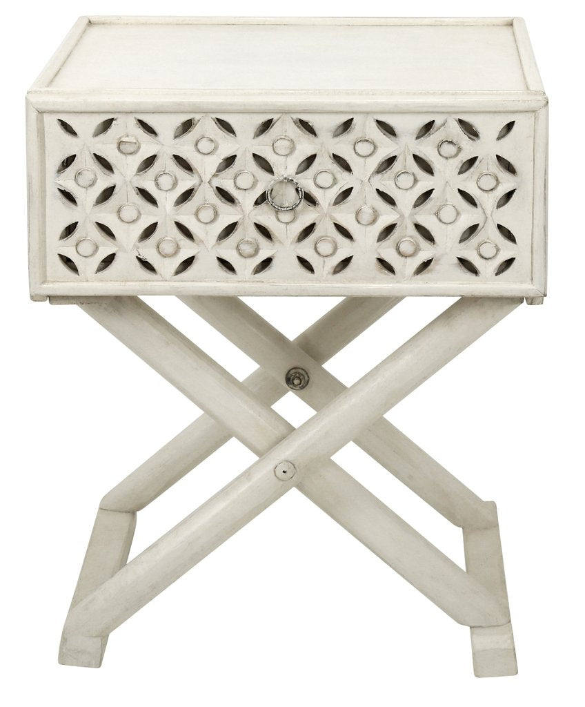 Carved Wood Bedside