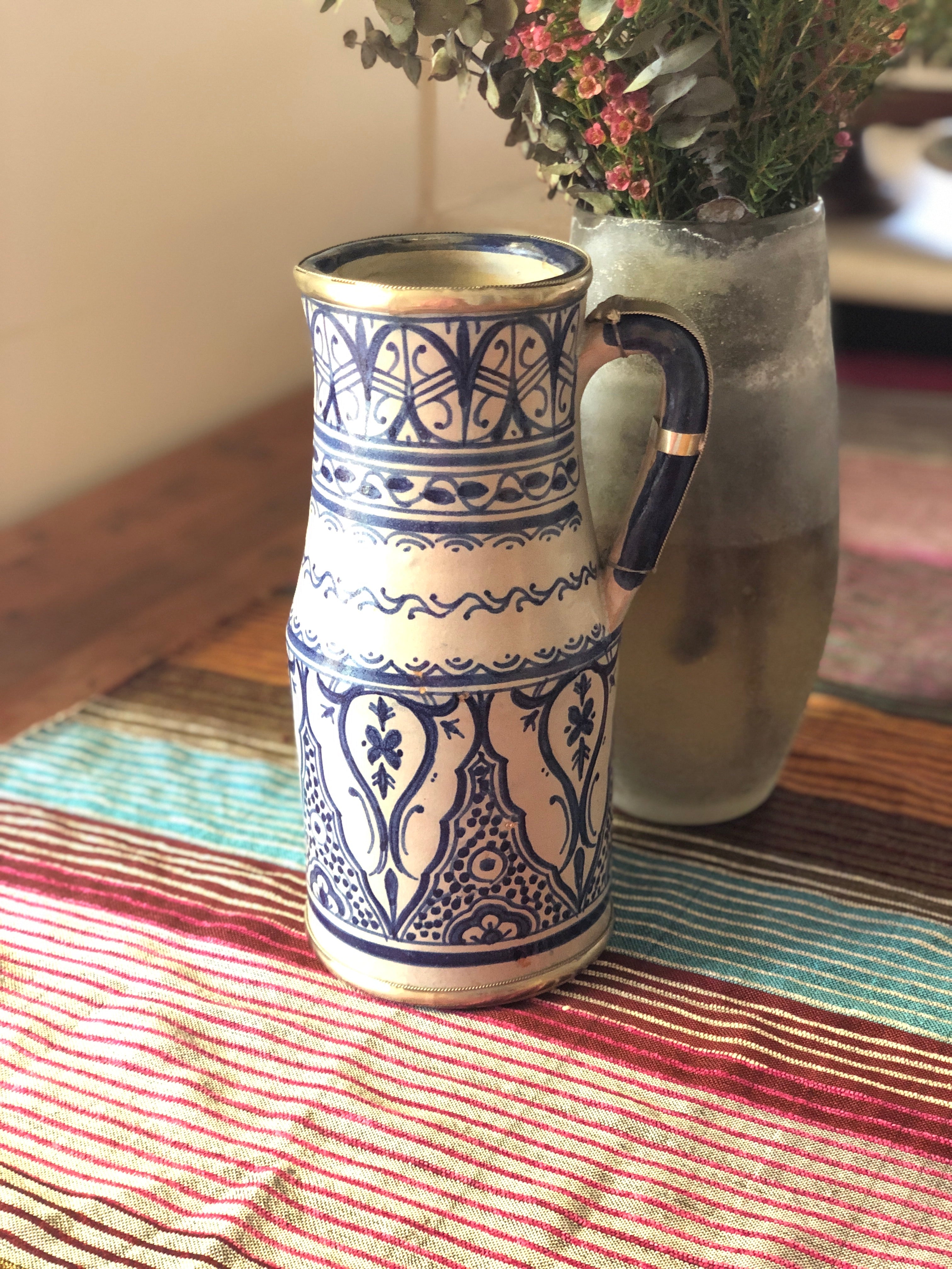 Moorish Fez Jug in Blue