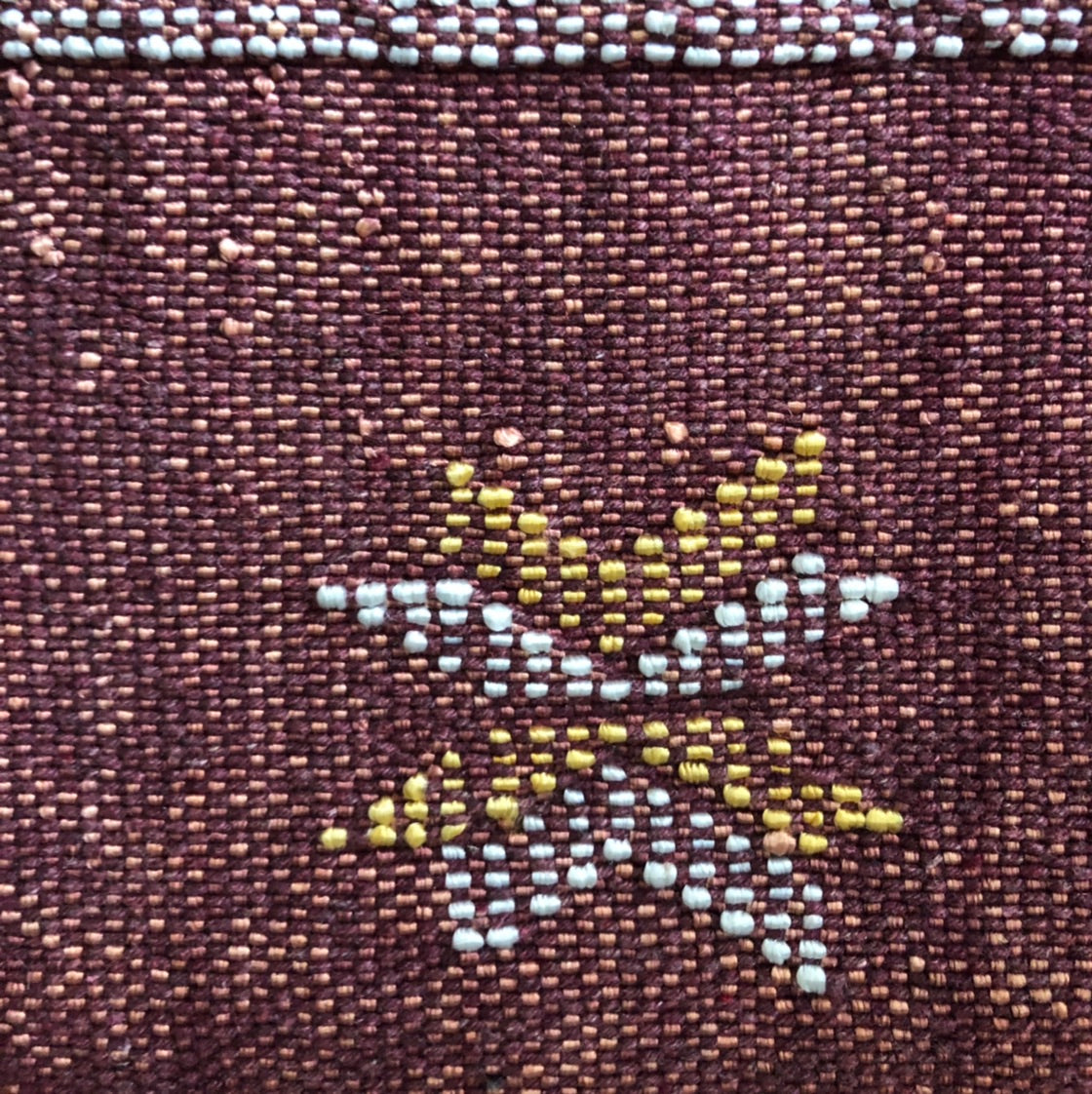 Genuine Moroccan Cactus Silk Cushion in Plum