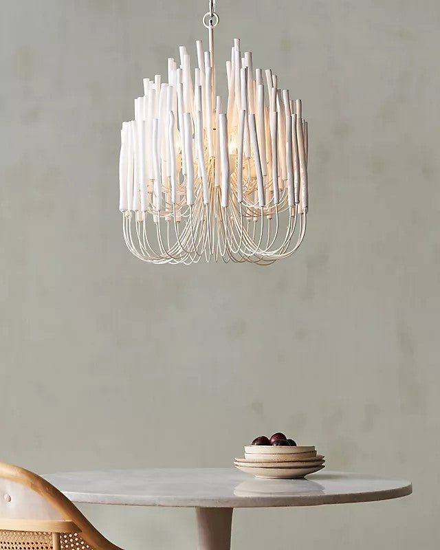 Helsinki Wooden Chandelier in White