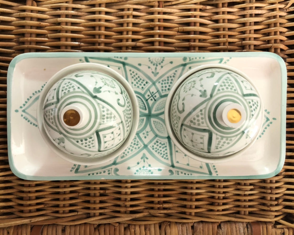 Pastel Safi Serving Plate in Mint