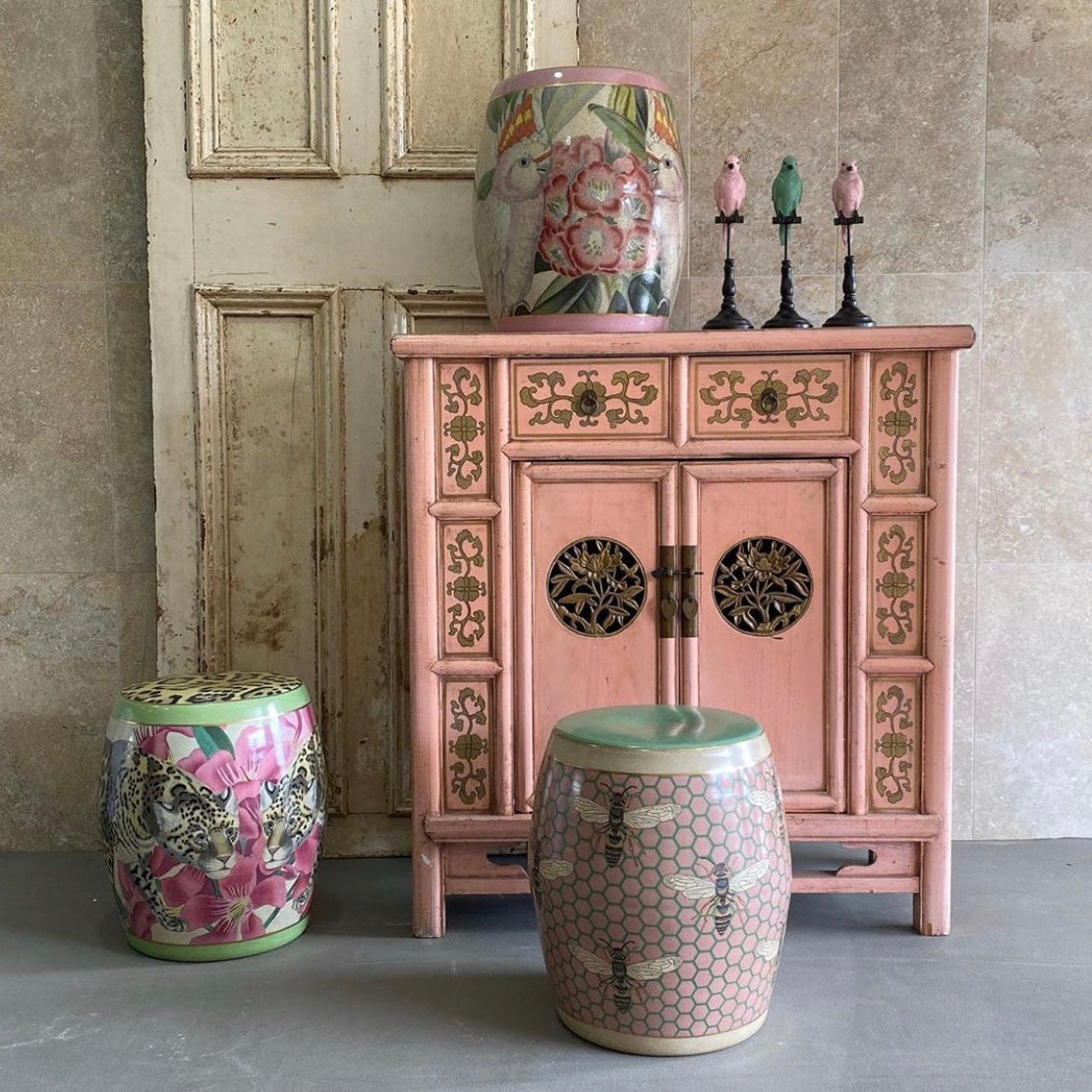 Cockatoo Porcelain Stool