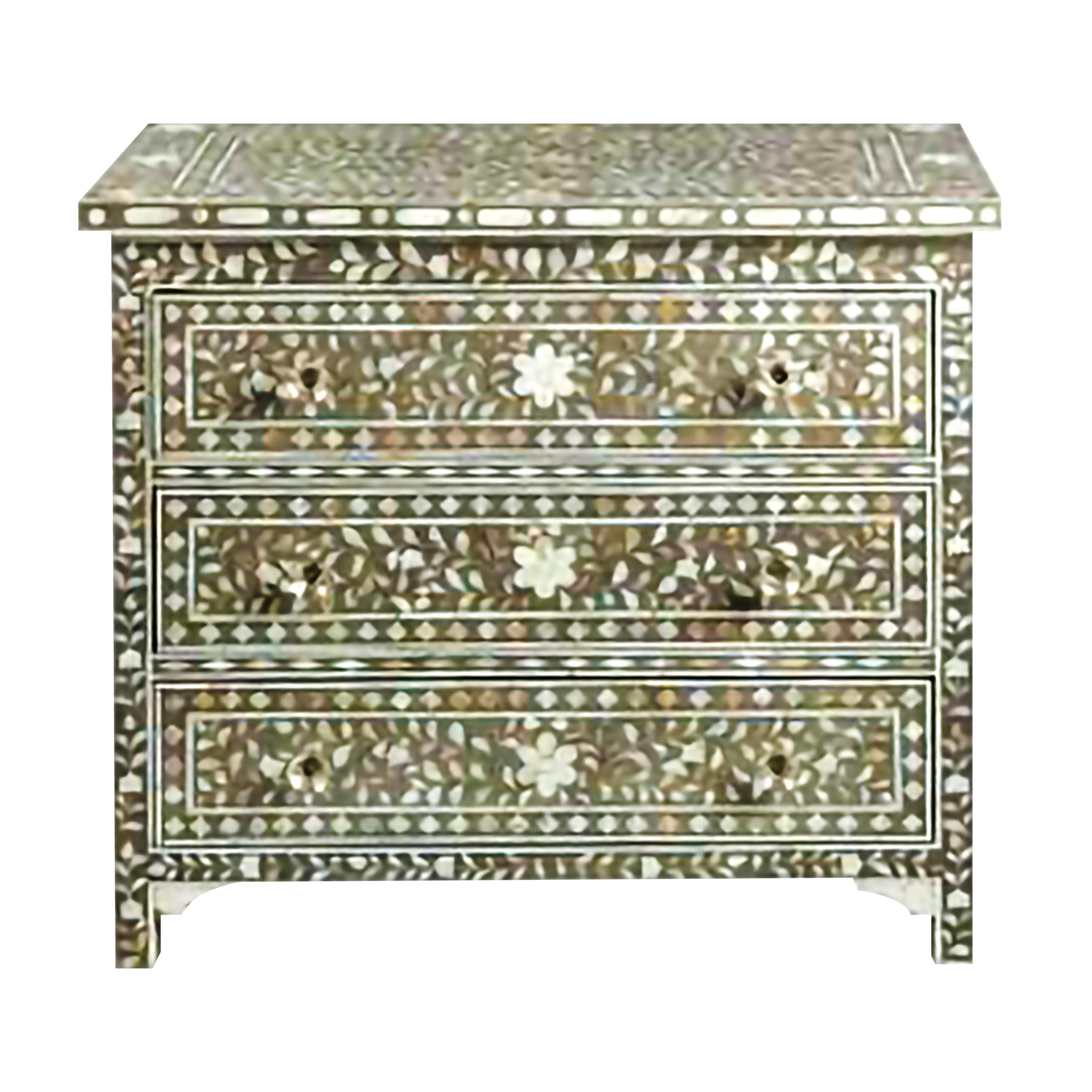 Inlay Round Tray in White