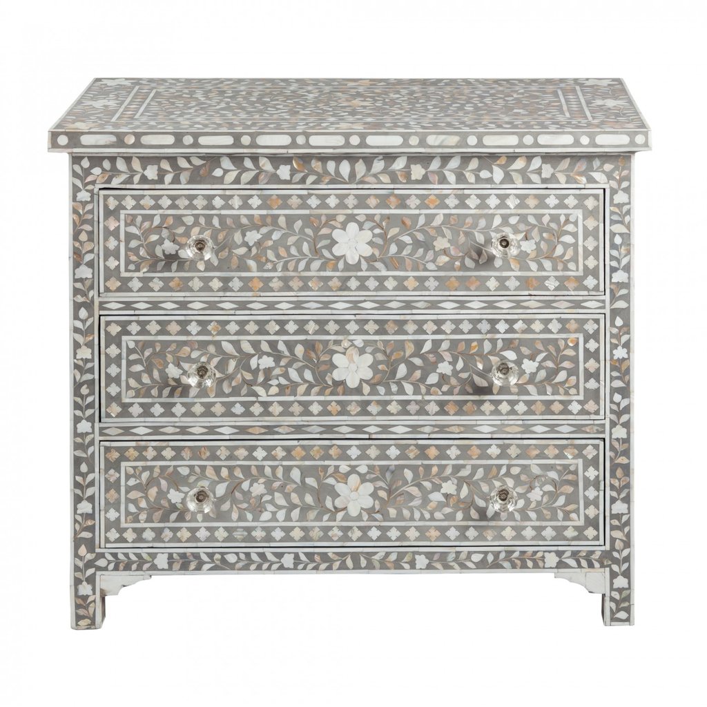 Inlay Round Tray in White