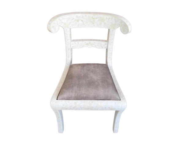 Bone Inlay Chair in White