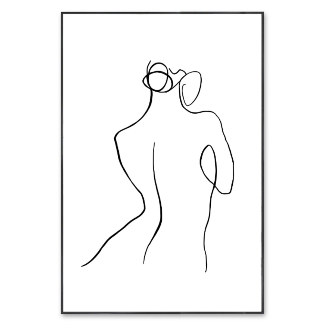 Female Body Sketch Wall Art