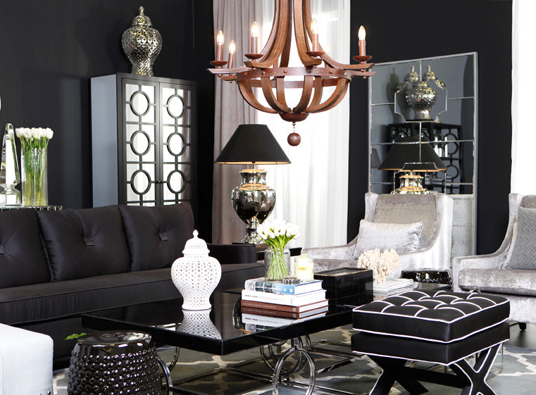 Lucille Floor Mirror In Black