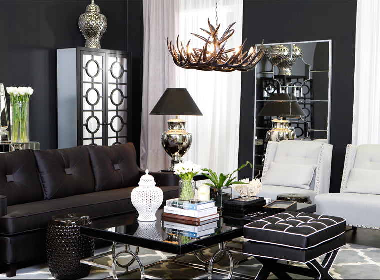 Lucille Floor Mirror In Black