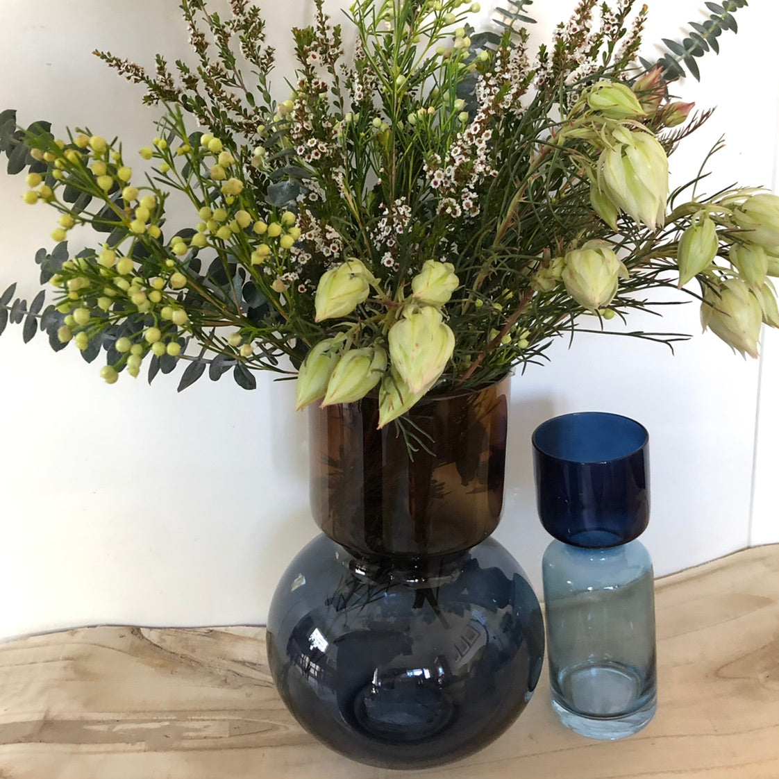 M&M Range: Ombre Blue and Amber Glass Vase