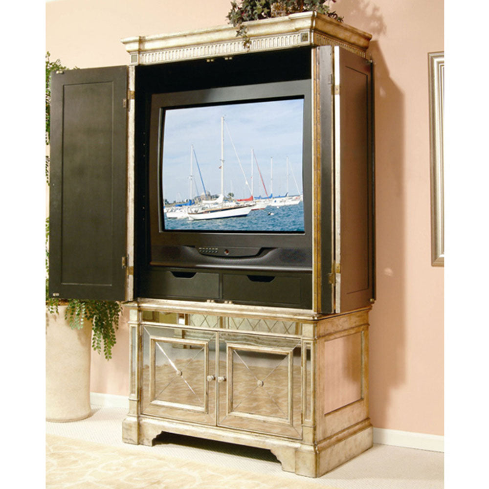 Antique Mirrored Storage Cabinet