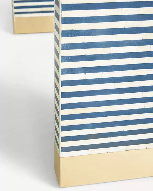 Bone Inlay Waterfall Console in Blue