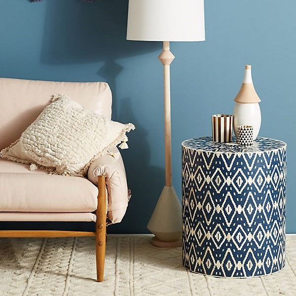 Bone Inlay Floral Lamp Base