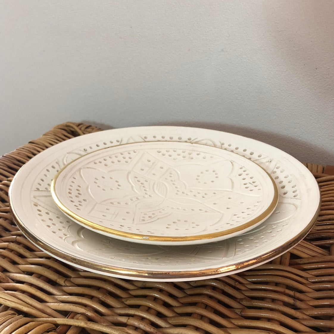 Genuine Rabat Safi Set - Large Plate, Small Plate & Bowl in White