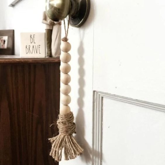 Saffron Wooden Hanging Beads