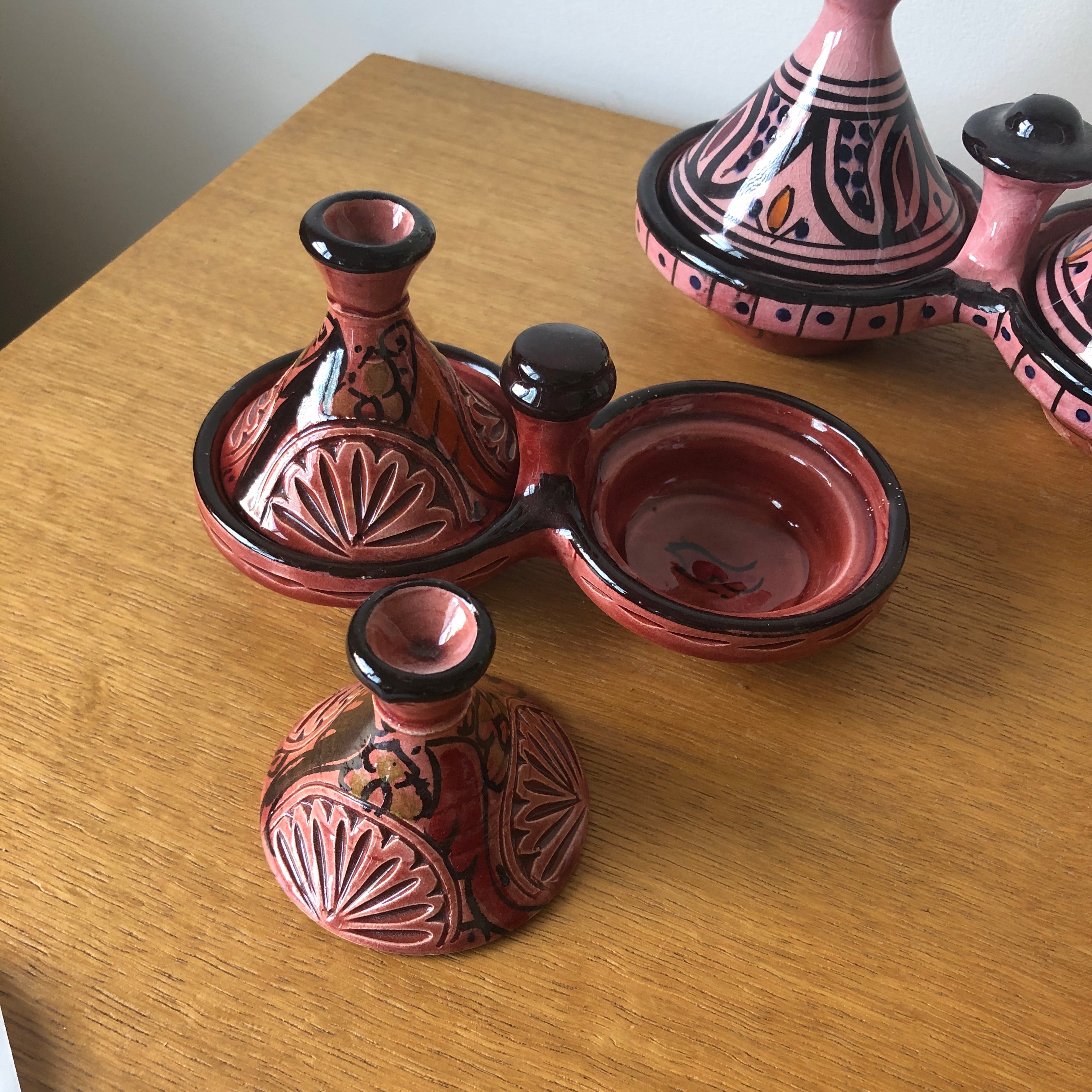 Moorish Fez Mini Dual Tagine in Auburn Red