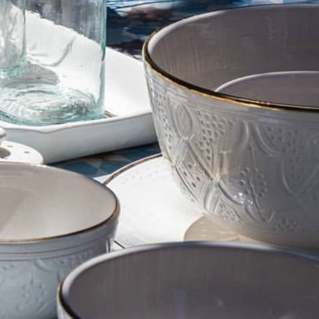 Genuine Rabat Safi Set - Large Plate, Small Plate & Bowl in White