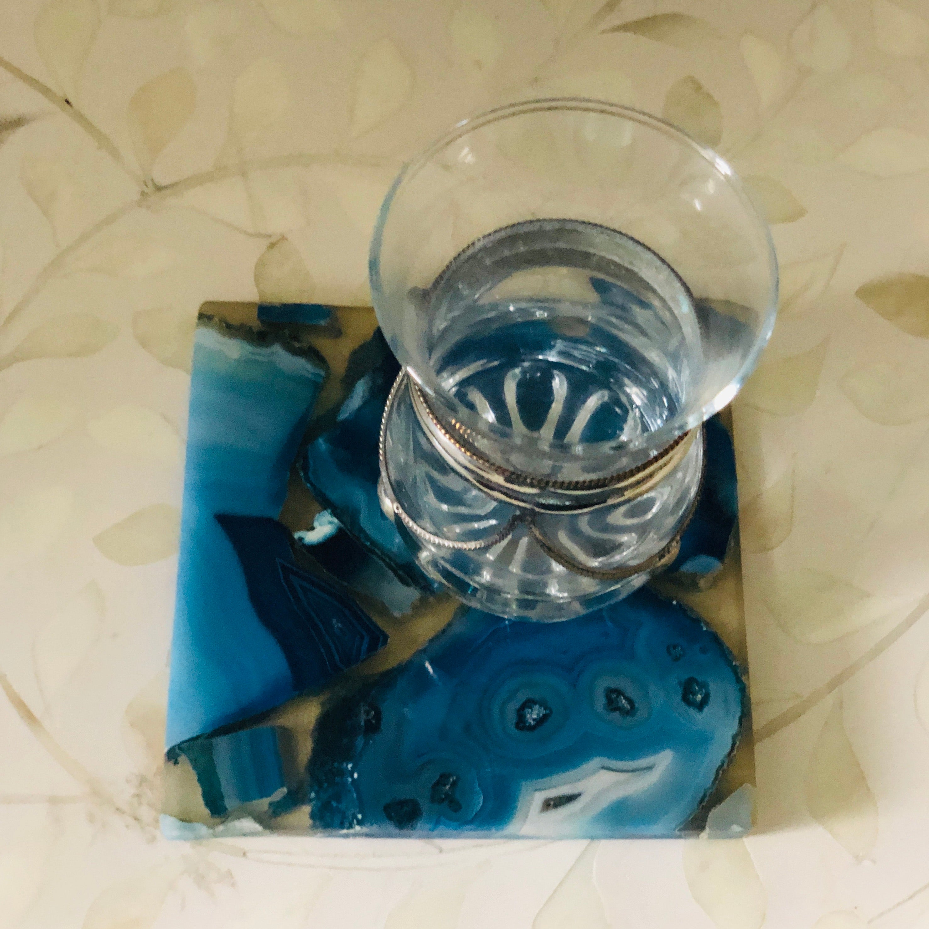 Agate & Resin Coaster in Blue