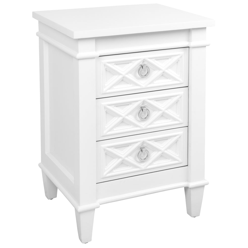 Plantation Bedside Table in White