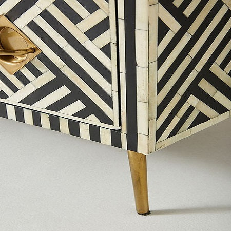 Bone Inlay Geo Inlay Three-Drawer Dresser