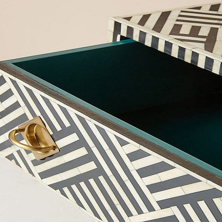 Bone Inlay Geo Inlay Three-Drawer Dresser