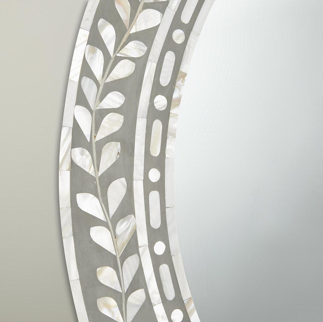 Mother of Pearl Inlay  Moroccan Mirror in Soft Green