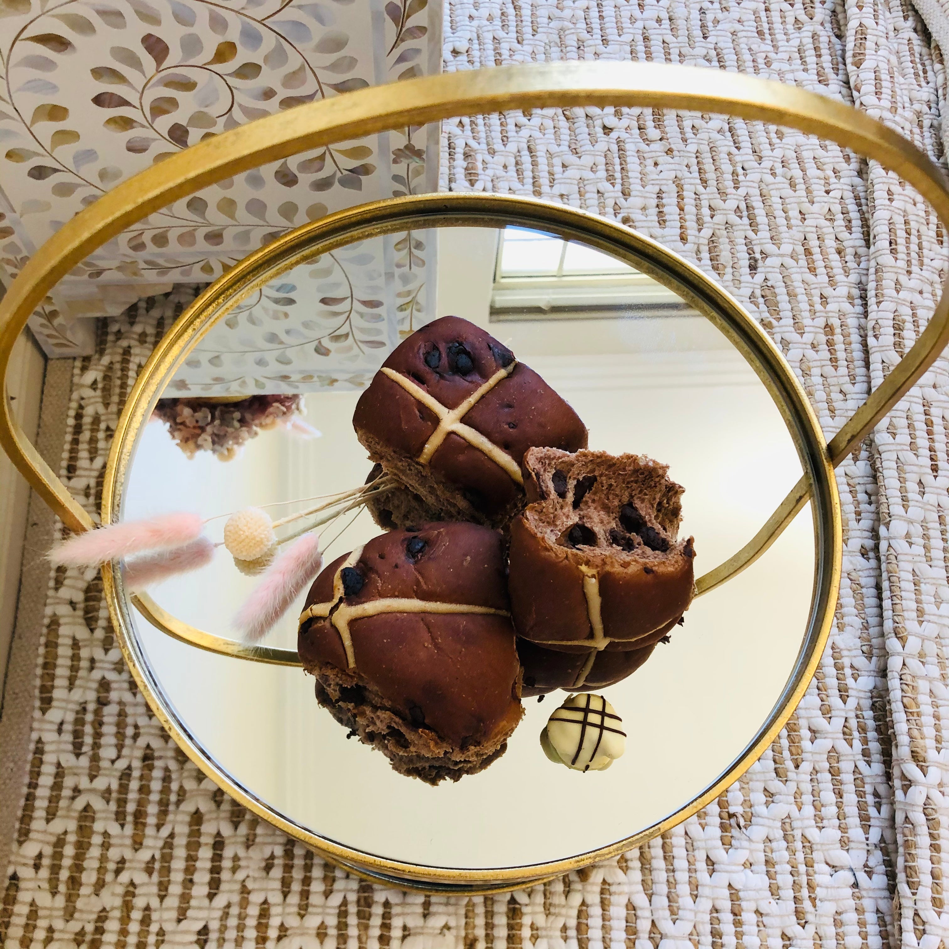 Brass & Glass  Cake Stand