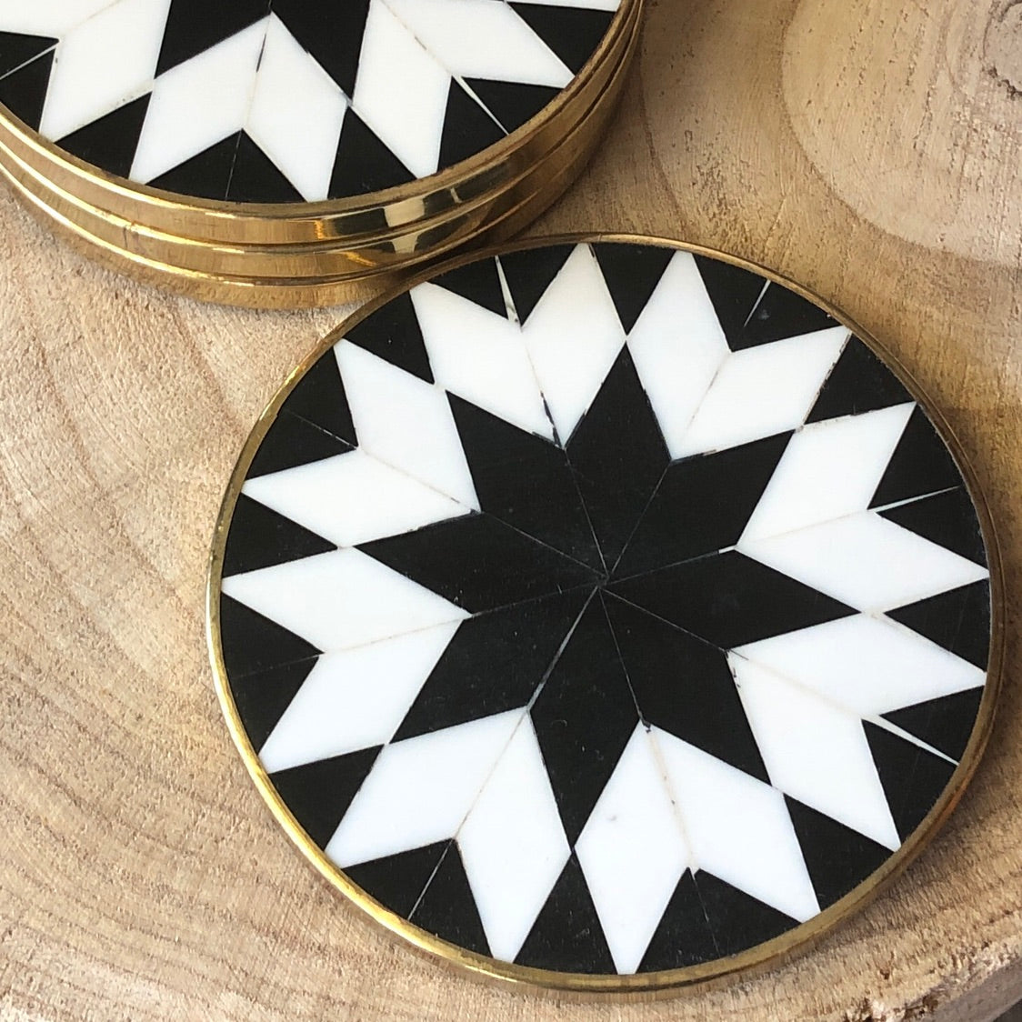 Manhattan Bone Inlay Coasters