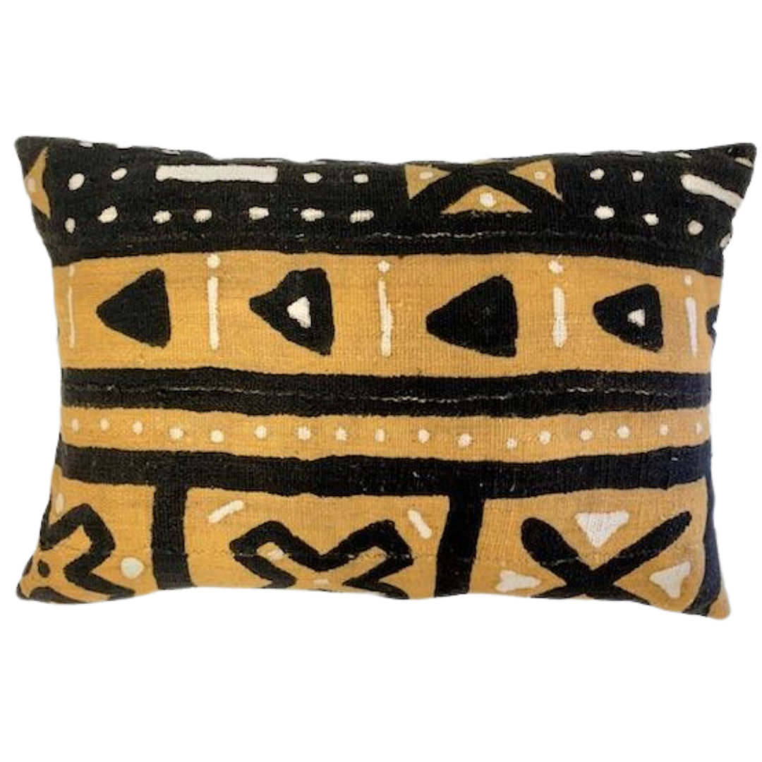 Mudcloth Cushion in Ochre