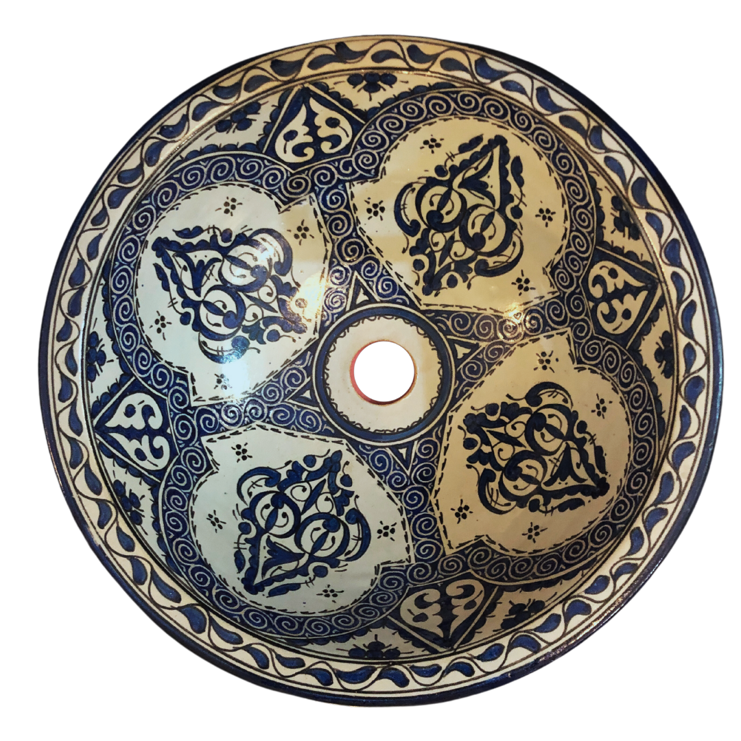 Safi Ceramic Basin in Blue
