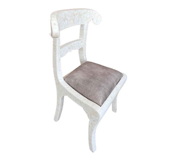 Bone Inlay Chair in White