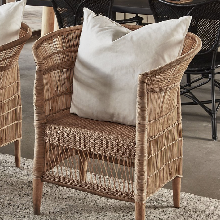 Genuine Malawi Chair in Natural including Cushion - Warehouse Sale